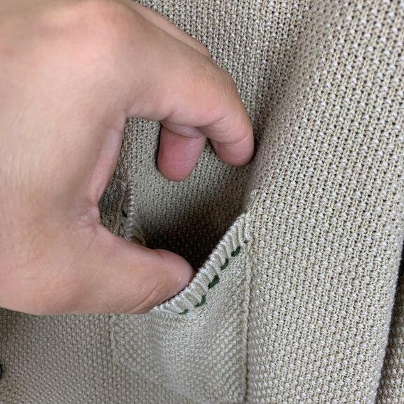 Mark Up Jacket Mens XXXL Tan Knit 2 Button Blazer Cardigan Sweater Pockets Beige - Picture 7 of 10